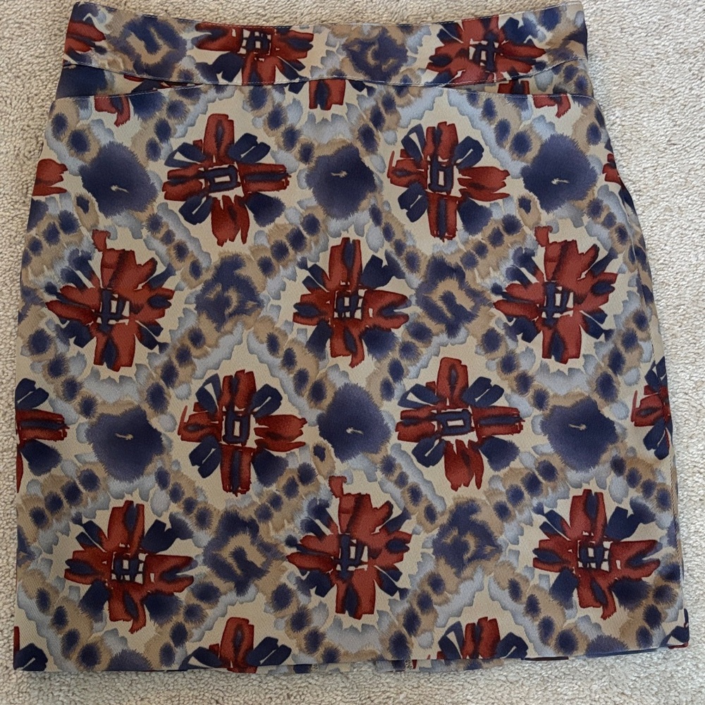 Banana Republic Floral Pencil Skirt - Red and Blue